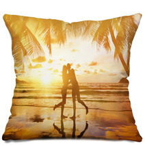 Young Couple Enjoying The Sunset Pillows 64185774