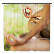Young Female Meditate In Nature.Close-up Image. Bath Decor 64338067