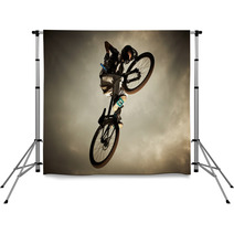 Young Man Flying On His Bike: Dirt Jump Backdrops 41022300