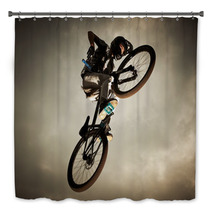 Young Man Flying On His Bike: Dirt Jump Bath Decor 41022300