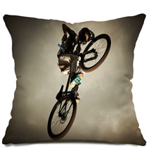 Young Man Flying On His Bike: Dirt Jump Pillows 41022300