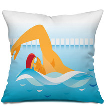 Young Man Is Swimmer Pillows 95154925