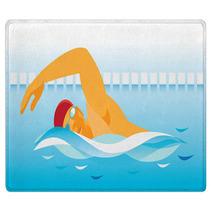 Young Man Is Swimmer Rugs 95154925
