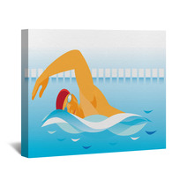 Young Man Is Swimmer Wall Art 95154925