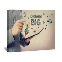 Young Man Pointing At Dream BIG Concept Wall Art 92900001