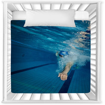 Young Man Swimming In Pool Nursery Decor 102063205