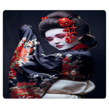 Young Pretty Geisha In Kimono Rugs 68653402