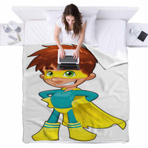 Young Superhero. Vector Character, Isolated Object Blankets 23607161