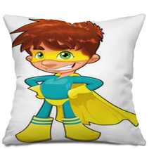 Young Superhero. Vector Character, Isolated Object Pillows 23607161