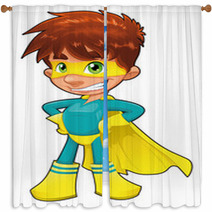 Young Superhero. Vector Character, Isolated Object Window Curtains 23607161