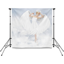 Young Woman As An Angel Backdrops 37310171