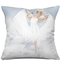 Young Woman As An Angel Pillows 37310171