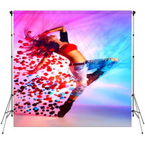 Young Woman Dancer Backdrops 62905122