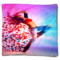 Young Woman Dancer Blankets 62905122