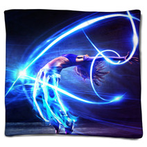 Young Woman Dancer Blankets 63152533