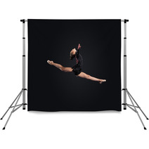 Young Woman In Gymnast Suit Posing Backdrops 52017301