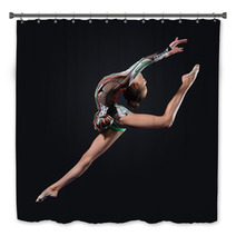 Young Woman In Gymnast Suit Posing Bath Decor 45793897