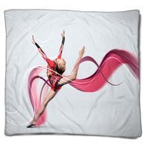 Young Woman In Gymnast Suit Posing Blankets 46462663