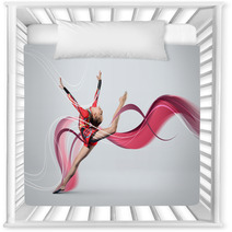 Young Woman In Gymnast Suit Posing Nursery Decor 46462663