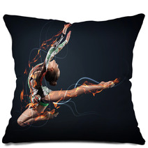 Young Woman In Gymnast Suit Posing Pillows 45654852