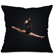 Young Woman In Gymnast Suit Posing Pillows 52017301