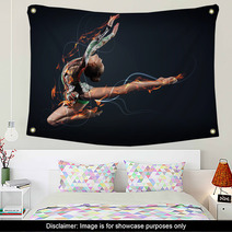 Young Woman In Gymnast Suit Posing Wall Art 45654852