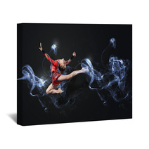 Young Woman In Gymnast Suit Posing Wall Art 46390504