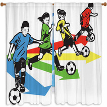Youth Soccer Drill Window Curtains 33765398