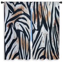 Zebra Pattern Window Curtains 73912927
