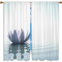 Zen Flower Loto In Water Window Curtains 25574665