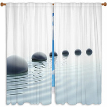 Zen Path Of Stones In Widescreen Window Curtains 43992919