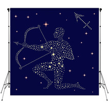 Zodiac Sign Sagittarius On The Starry Sky Backdrops 60427929
