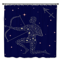 Zodiac Sign Sagittarius On The Starry Sky Bath Decor 60427929