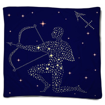 Zodiac Sign Sagittarius On The Starry Sky Blankets 60427929