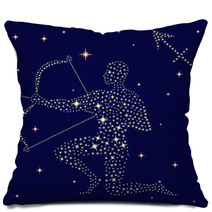 Zodiac Sign Sagittarius On The Starry Sky Pillows 60427929