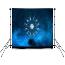 Zodiac Signs Horoscope With The Tree Of Life And Universe Backdrops 59959378