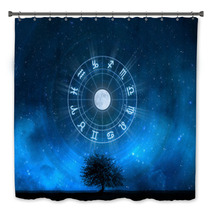 Zodiac Signs Horoscope With The Tree Of Life And Universe Bath Decor 59959378