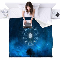 Zodiac Signs Horoscope With The Tree Of Life And Universe Blankets 59959378