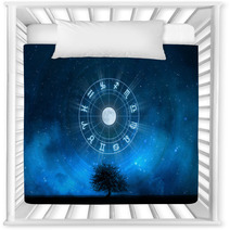 Zodiac Signs Horoscope With The Tree Of Life And Universe Nursery Decor 59959378
