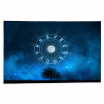 Zodiac Signs Horoscope With The Tree Of Life And Universe Rugs 59959378