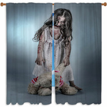 Zombie Girl Window Curtains 52646429