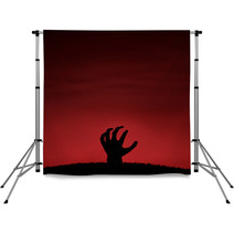 Zombie Hand Coming Up Backdrops 55256122
