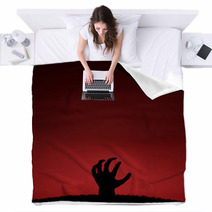 Zombie Hand Coming Up Blankets 55256122
