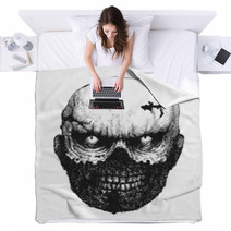 Zombie Hand Drawn Vector Illustration Eps8 Blankets 75527984