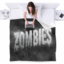 Zombie Horror Movie Poster Blankets 177807326