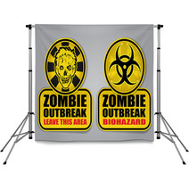 Zombie Outbreak Biohazard Warning Signals Backdrops 41733504