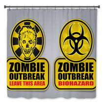Zombie Outbreak Biohazard Warning Signals Bath Decor 41733504