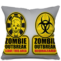 Zombie Outbreak Biohazard Warning Signals Pillows 41733504