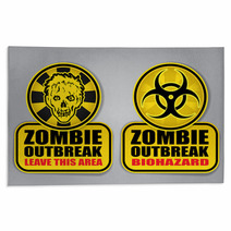 Zombie Outbreak Biohazard Warning Signals Rugs 41733504