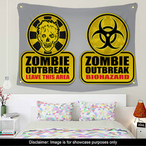 Zombie Outbreak Biohazard Warning Signals Wall Art 41733504